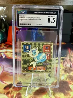 1996 AMADA POKEMON JAPANESE HYPER GOLD STICKERS 194 VAPOREON CGC 8.5 - Image 1