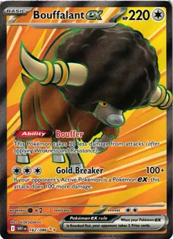 Pokemon TCG Bouffalant ex 162/086 White Flare Full Art Holo Rare NM - Image 1
