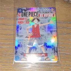 Bandai Namco Monkey D. Luffy US Voyage Promo Full Art Holo P-055 One Piece CCG - Image 1
