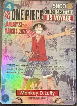 One Piece Monkey.D.Luffy US College Rutgers Basketball Promo Card & Poster - Image 1