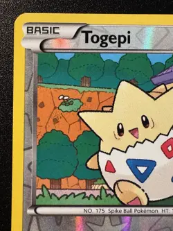 Togepi 102/135 B&W Plasma Storm Pokemon Card Reverse Holo Foil Rare MP - Image 3