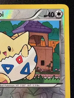 Togepi 102/135 B&W Plasma Storm Pokemon Card Reverse Holo Foil Rare MP - Image 4