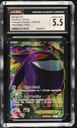 CGC 5.5 Gengar EX 2014 Phantom Forces 114/119 Ultra Rare Holo Pokemon Card - Image 1