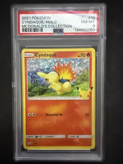 Cyndaquil Holo McDonald’s Collection PSA 8 #10 2021 Pokemon Card - Image 1