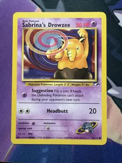 Pokemon TCG Gym Heroes Sabrina's Drowzee Card 092/132 Regular, Lightly Played - Image 1
