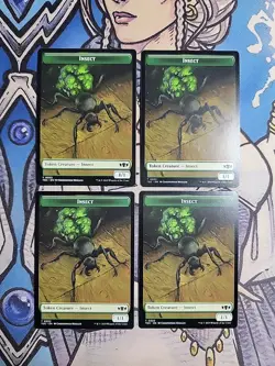 4x Zombie Druid (2,2) / Insect (1,1) Dual-Sided Tokens - NM/M TDC MTG - Image 2