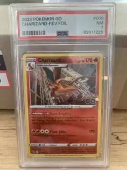 PSA 7 NM Charizard 010/078 Reverse Holo Pokemon GO Stamped Rare Pokemon 2022 🔥 - Image 3