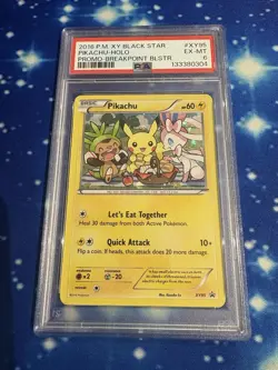 2016 Pokemon TCG Pikachu Holo XY95 Black Star Promo Breakpoint PSA 6 - Image 1