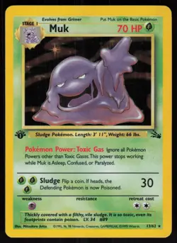 Muk 13/62 Rare Fossil Holo 1st Edition Pokemon - Image 1