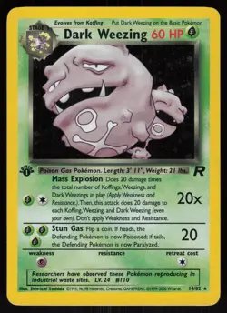 Dark Weezing 14/82 Rare Team Rocket Holo 1st Edition Pokemon - Image 1
