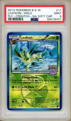 Pokemon - 2013 Leafeon State Championships Reverse Holo Crosshatch 11 PSA 9 - Image 1