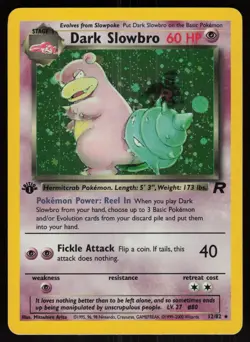 Dark Slowbro 12/82 Rare Team Rocket Holo 1st Edition Pokemon - Image 1