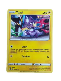 New: 2021 Pokemon TCG Toxel 106 Swsh08: Fusion Strike Regular Common - Image 1