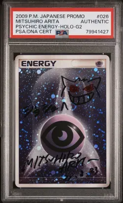 Mitsuhiro Arita Gengar Sketch Auto Authentic Promo Psychic Energy Holo Pokemon - Image 1