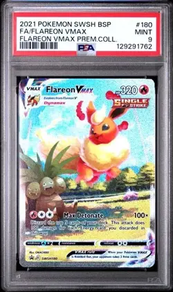 FLAREON VMAX #180 PSA 9 2021 POKEMON SWSH BLACK STAR PROMO FULL ART - Image 1