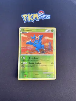 Pokemon TCG Heracross Heartgold & Soulsilver 43/123 Reverse Holo MP. - Image 1