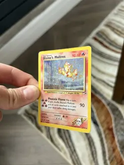 Blaine's Moltres 1/132 Gym Heroes Pokemon Holo Rare - Image 3