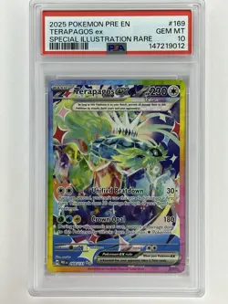 2025 POKEMON PRISMATIC EVOLUTIONS SPECIAL ILLUSTRATION RARE TERAPAGOS EX PSA 10 - Image 1
