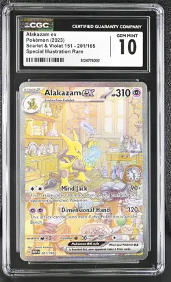 Alakazam EX 201/165 SIR Scarlet & Violet 151 Pokemon CGC 10 Gem Mint - Image 1