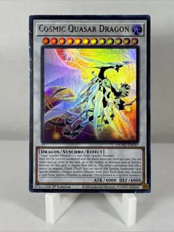 YUGIOH COSMIC QUASAR DRAGON DUNE-EN037 ULTRA 1ST ED - Image 1