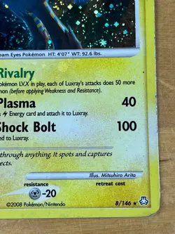 Luxray 8/146 Holo Diamond Pearl Legends Awakened 2008 Pokemon TCG Card - Image 4