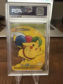 2000 Topps Pokemon TV Animation Clear Cards Pikachu #PC1 PSA 9 Mint - Image 3