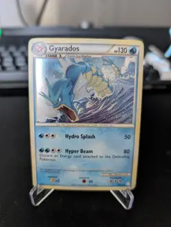 HeartGold And SoulSilver Gyarados 4/123 Rare Cracked Ice Holo Pokemon Card NM - Image 1