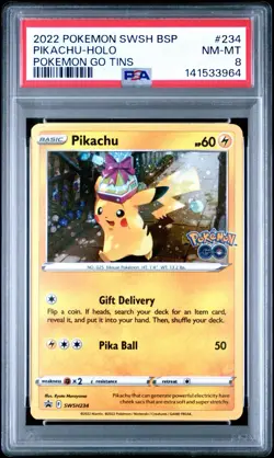 Pikachu SWSH234 PSA 8 Holo Pokemon Go Tins Promo Card 🔥🔥 - Image 1