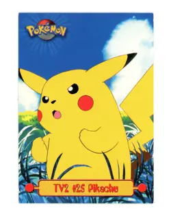 Pokemon Card - Pikachu TV2 - Black Logo - Topps Series 1 - Image 1