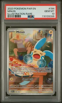 Minun 194/182 S&V Paradox Rift Illustration Rare PSA 10 Pokemon Card - Image 1