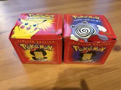 Pikachu and Poliwhirl 23K Gold Plates Trading Card From Burger King 1999 Sealed - Image 1