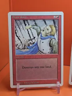 🔴🔴🔴 (4) 1994 MAGIC The Gathering STONE RAIN REVISED 3RD EDITION PLAYED 🔴🔴🔴 - Image 2