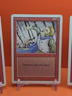 🔴🔴🔴 (4) 1994 MAGIC The Gathering STONE RAIN REVISED 3RD EDITION PLAYED 🔴🔴🔴 - Image 3