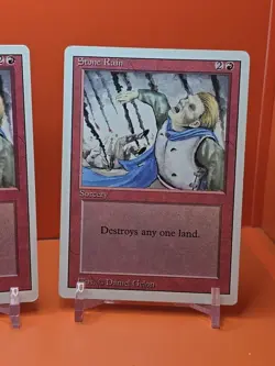 🔴🔴🔴 (4) 1994 MAGIC The Gathering STONE RAIN REVISED 3RD EDITION PLAYED 🔴🔴🔴 - Image 5