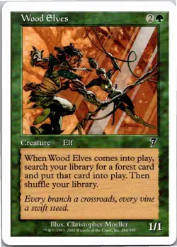 Magic the Gathering Wood Elves Core Set 7th Edition MTG Free Shipping! - Image 1