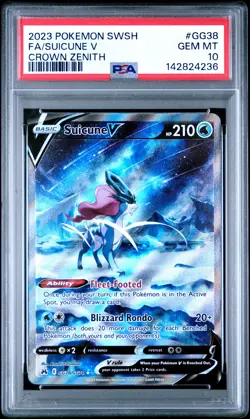 2023 POKEMON SWORD & SHIELD CROWN ZENITH #GG38 FULL ART/SUICUNE V PSA 10 - Image 1