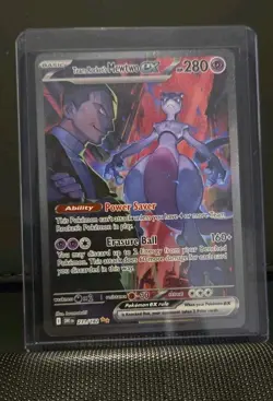 Pokemon Team Rocket's Mewtwo EX Full Art Holo Rare Psychic 231/182 280 HP - Image 1