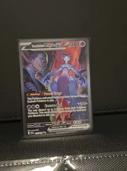 Pokemon Team Rocket's Mewtwo EX Full Art Holo Rare Psychic 231/182 280 HP - Image 3