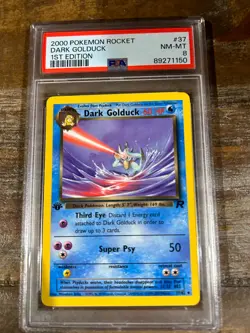 Pokemon 2000 Rocket 1st Edition DARK GOLDUCK #37 PSA 8 RARE - Image 1