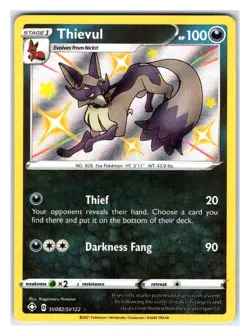 Pokemon TCG - Thievul - Shining Fates: Shiny Vault SV082/SV122 Shiny Holo Rare - Image 1