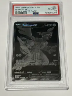 Pokemon 2025 Zekrom ex 172/086 Black White Rare Black Bolt GEM MINT PSA 10 - Image 3