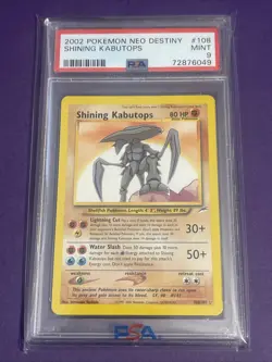 2002 Pokemon Neo Destiny #108 Shining Kabutops PSA 9 MINT - Image 1