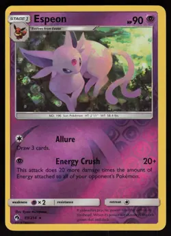 Espeon 89/214 Rare Lost Thunder Reverse Holo Pokemon - Image 1