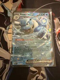 Pokemon TCG Blastoise EX 009/165 Scarlet & Violet Holo Double Rare NM Condition - Image 1