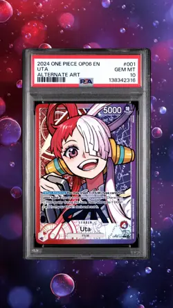 One Piece Uta Alt Art Leader OP06-001 Wings of the Captain Foil PSA 10 GEM MINT - Image 1