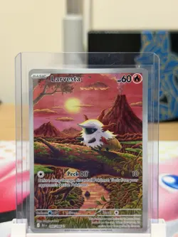 Larvesta 099/086 SV: Black Bolt Illustration Rare Holo Pokemon TCG Card NM - Image 1