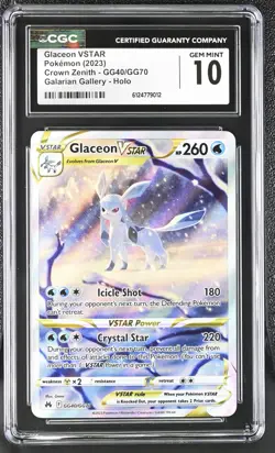 Pokemon TCG Crown Zenith Glaceon VSTAR Ultra Rare Holo Card GG40/GG70 - Image 1