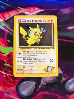Pokemon TCG Lt. Surge's Pikachu Gym Heroes 81/132 Regular Unlimited Common NM - Image 1