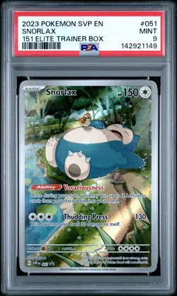 PSA 9 MINT 2023 POKEMON SVP EN-SV BLACK STAR PROMO #051 SNORLAX 151 ETB - Image 1