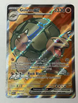 Pokemon TCG Golem EX 189/165 Scarlet & Violet 151 Ultra Rare Full Art - Image 1